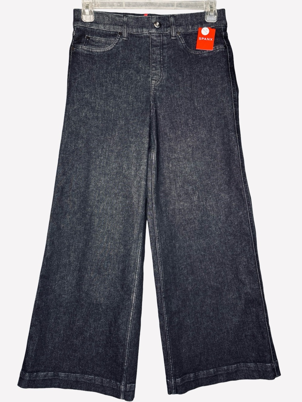 Spanx Charcoal Wide Leg Denim Jeans NWT Large Petite